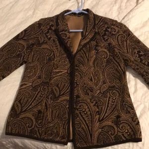 Brown and black paisley blazer